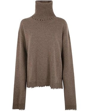 Uma Wang Turtleneck Knitted Jumper - Brown
