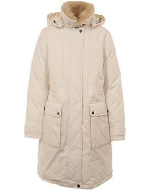Woolrich Long-Sleeved Hooded Parka - Natural