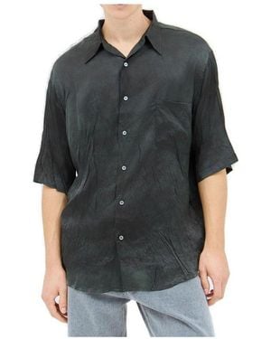 Acne Studios Flower Printed Short Sleeved Shirt - Black