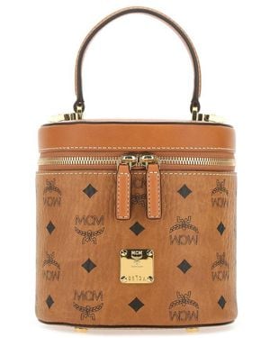 MCM Cylinder Bucket Bag - Brown