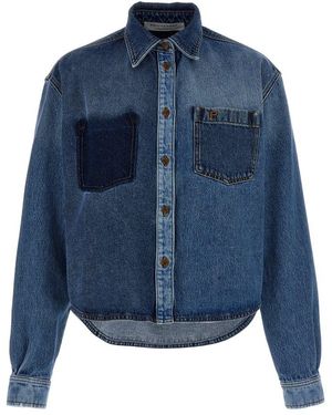 Philosophy Di Lorenzo Serafini Delavé Effect Cotton Denim Shirt - Blue