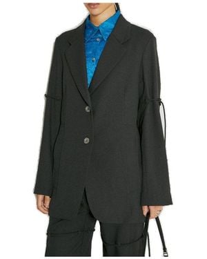 Song For The Mute Single Breasted Tailored Blazer - Blue