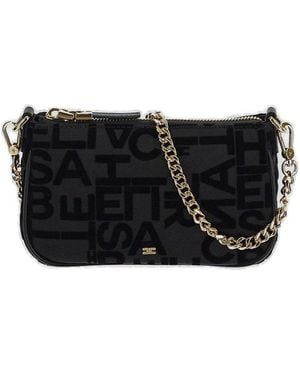 Elisabetta Franchi Lettering Clutch Bag - Black