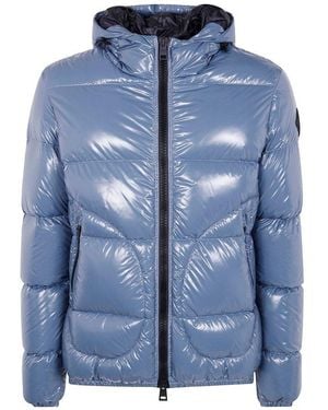Herno Zip-Up Hooded Coat - Blue