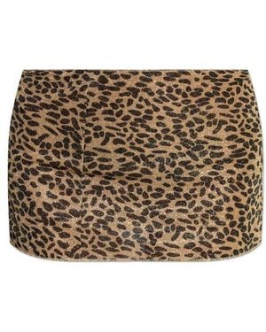 Oséree Leopard Printed Mini Skirt - Natural