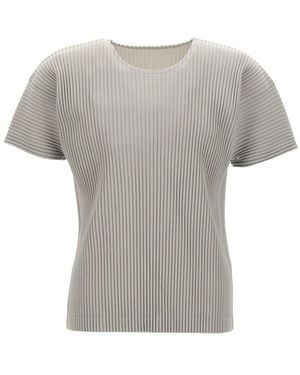 Homme Plissé Issey Miyake Pleated Crewneck T-Shirt - Grey
