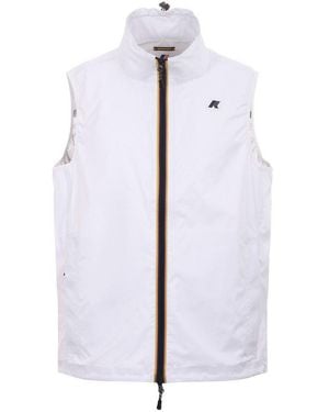 K-Way Logo Patch Zip-Up Vest - Blue