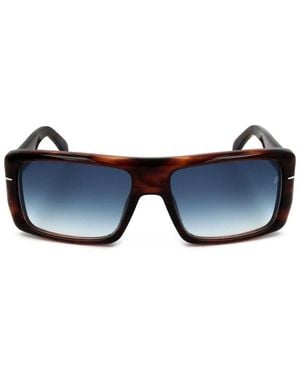 David Beckham Rectangular Lens Full Rim Sunglasses - Blue