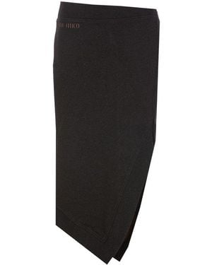 The Attico Asymmetric Midi Skirt - Black