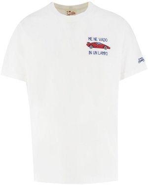 Mc2 Saint Barth Logo Embroidered T-Shirt - White