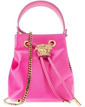 Versace La Medusa Chain-Linked Mini Bucket Bag - Pink