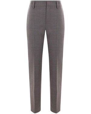 Brunello Cucinelli High-Waist Tailored Trousers - Grey