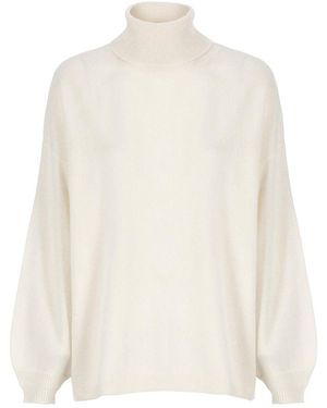Biarritz Cashmere Turtleneck Sweater - White