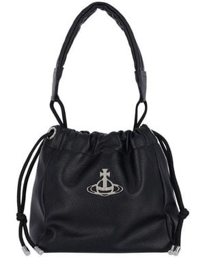Vivienne Westwood Drawstring Shoulder Bag - Black
