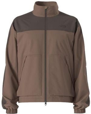 The North Face High Neck Ripstop Windbreaker Jacket - Brown