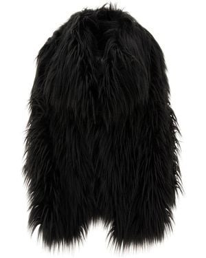 BB COUTURE Bacon Faux Fur Long Coat - Black