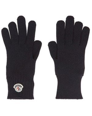 Moncler Logo Motif Gloves - Blue