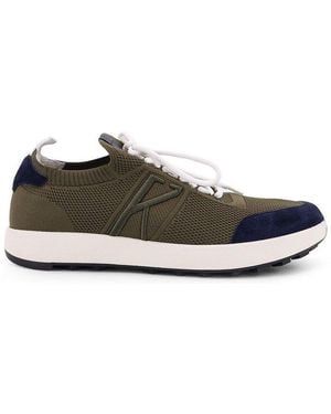Kiton Logo Embroidered Low-Top Sneakers - Green