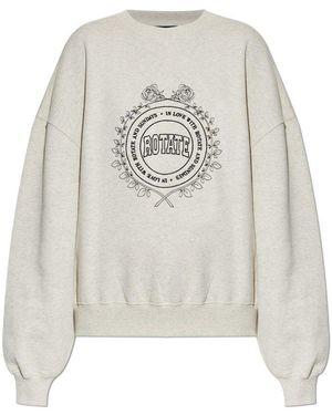 ROTATE BIRGER CHRISTENSEN Logo Crew Neck Jumper - White