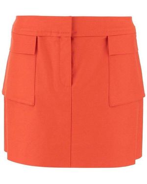 Tory Burch Stretch Cotton Skirt - Orange