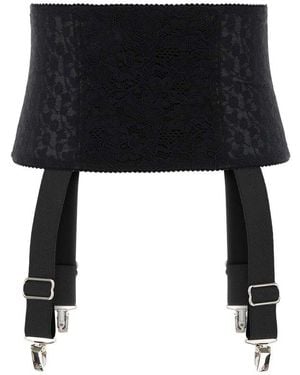 Dolce & Gabbana Stretch Marquisette Corset Belt - Black