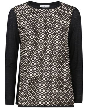 Whyci Patterned Long Sleeve Top - Black