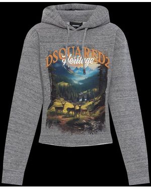 DSquared² Printed Distressed Hoodie - Black