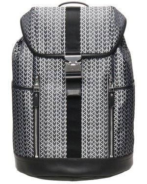 Michael Kors Eli Mk2000 Logo Jacquard Aviator Backpack - Black