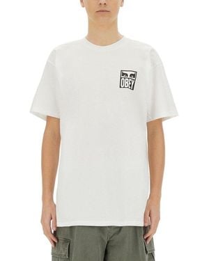 Obey Logo Patch T-Shirt - White