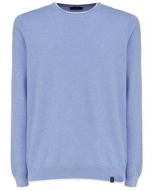 Fay Crew Neck Jumper - Blue