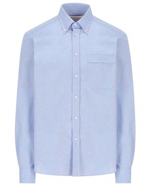 Valentino Vlogo Signature Button-Up Shirt - Blue
