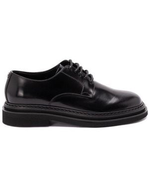 Dolce & Gabbana Round Toe Lace-Up Derby Shoes - Black