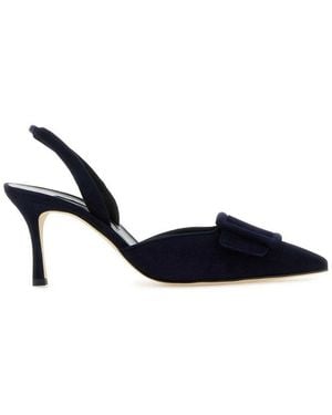 Manolo Blahnik Maysli Slingback Court Shoes - Blue