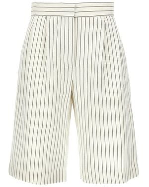 Loulou de Saison Piera Striped Bermuda Shorts - White