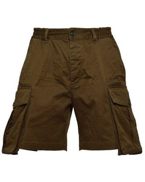 DSquared² Military Urban 64 Tag Cotton Bermuda Shorts - Green