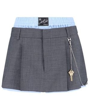Alexander Wang Layered Pleat Detailed Skirt - Blue