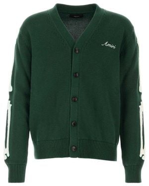 Amiri Dark Green Cotton Cardigan