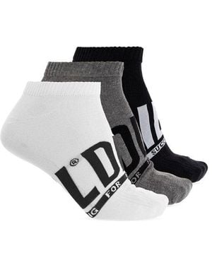 DIESEL Three Pack Of Knit Socks - Black