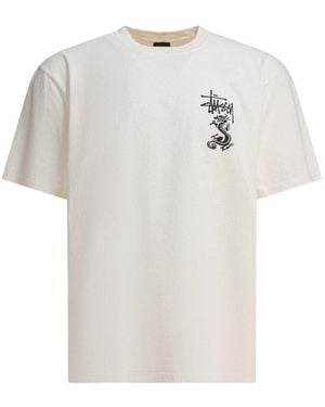 Stussy Pigment Dyed Double Dragon T-Shirt - White