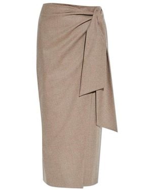 Max Mara Bingo Twist Detailed Skirt - Natural
