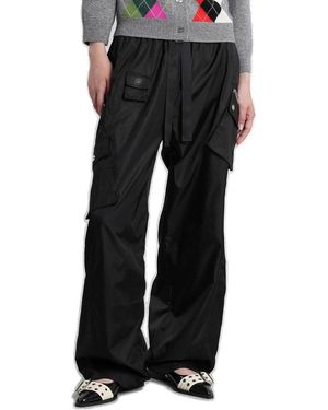 Ganni Elasticated Drawstring Waistband Trousers - Black