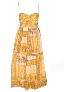 Zimmermann Lucky Corset Midi Dress - Metallic