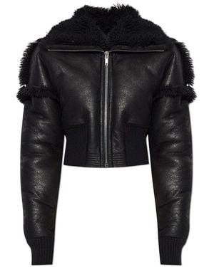 Rick Owens Cropped Zipped Jacket - Black