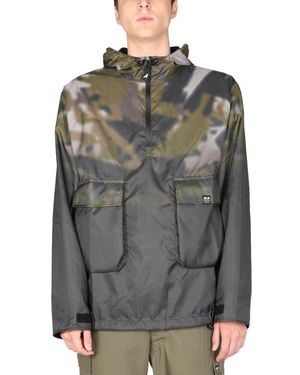 ArkAir Printed Half-Zipped Hooded Jacket - Grey