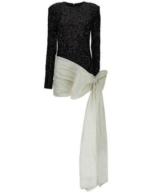 ROTATE BIRGER CHRISTENSEN Sequin Bow Mini Dress - Black