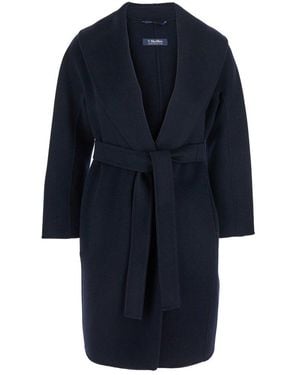 Max Mara Messi Belted Coat - Blue