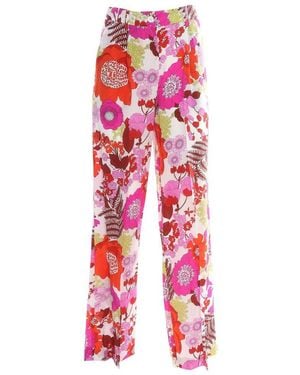 P.A.R.O.S.H. P.A.R.O..H. Floral-Printed Wide-Leg Pants - Red