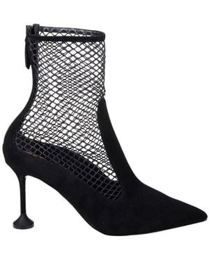 Aquazzura Dawn Mesh Boots - Black