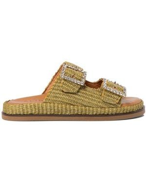 Alibi Greta Buckle Sandals - Green