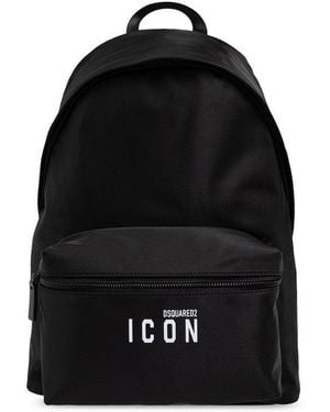 DSquared² Icon Zip-Up Backpack - Black